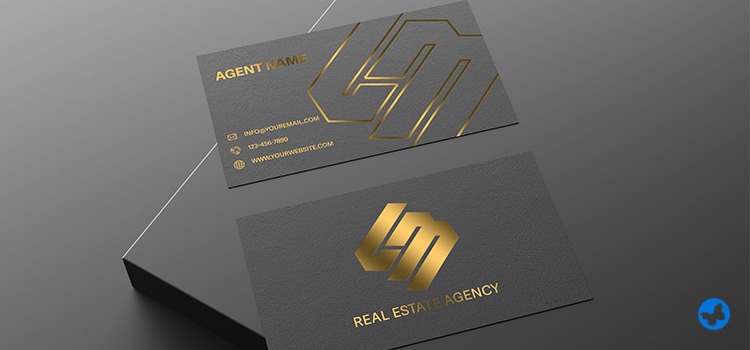 Raised Shiny Foiled Business Cards