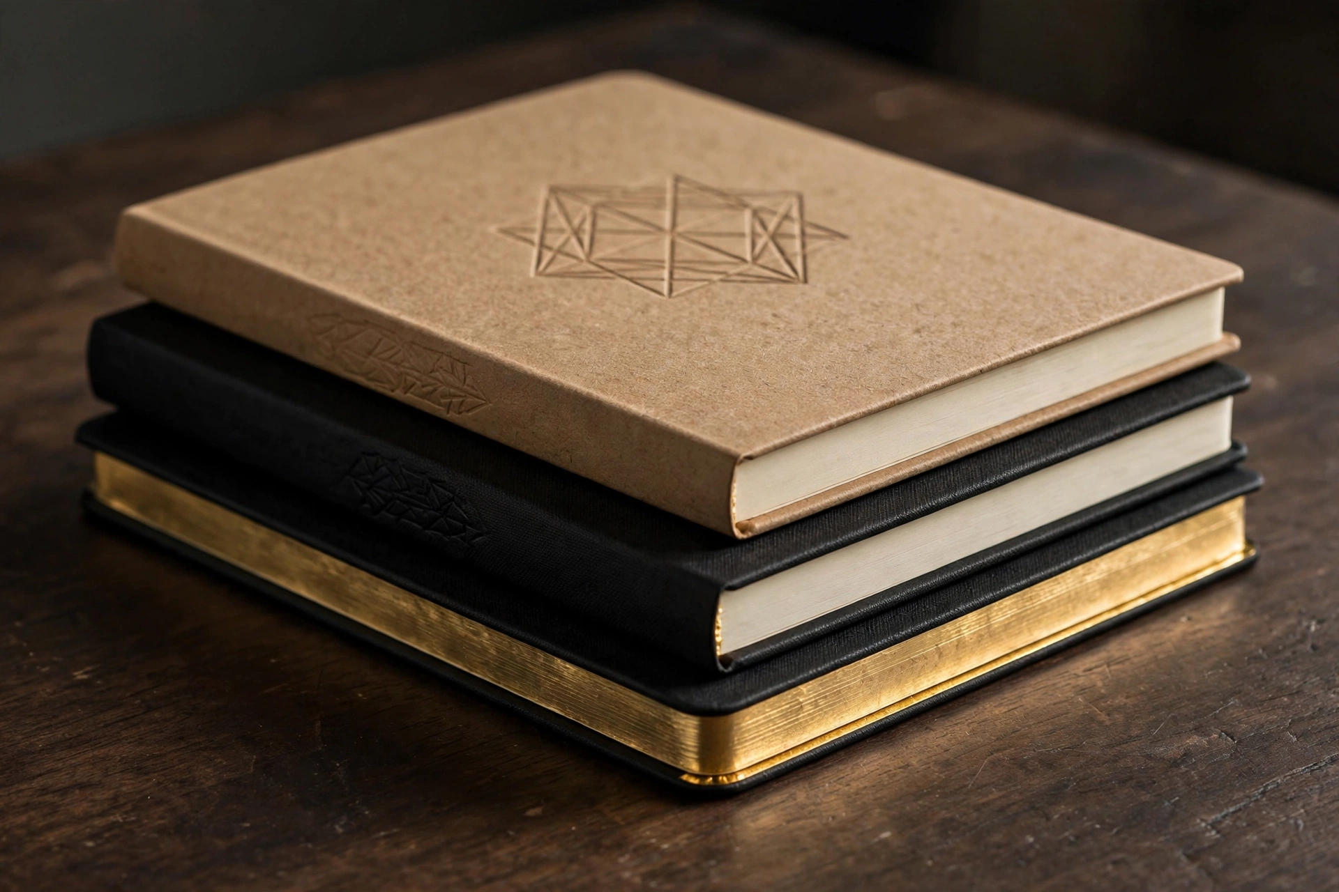Custom branded hardcover notebooks printed for a Dubai company