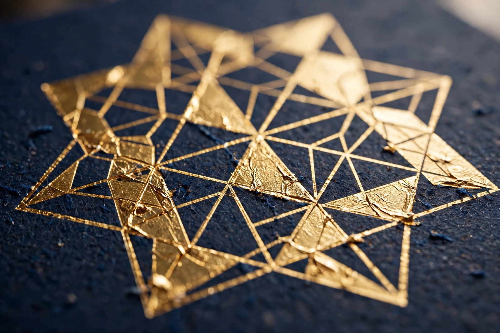 Gold foil stamping detail on corporate business cards